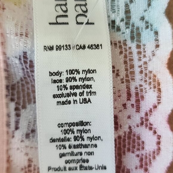 Hanky Panky Triangle Printed Lace Bralette XS Pink Multicolor Love Hearts NWT - Picture 9 of 10